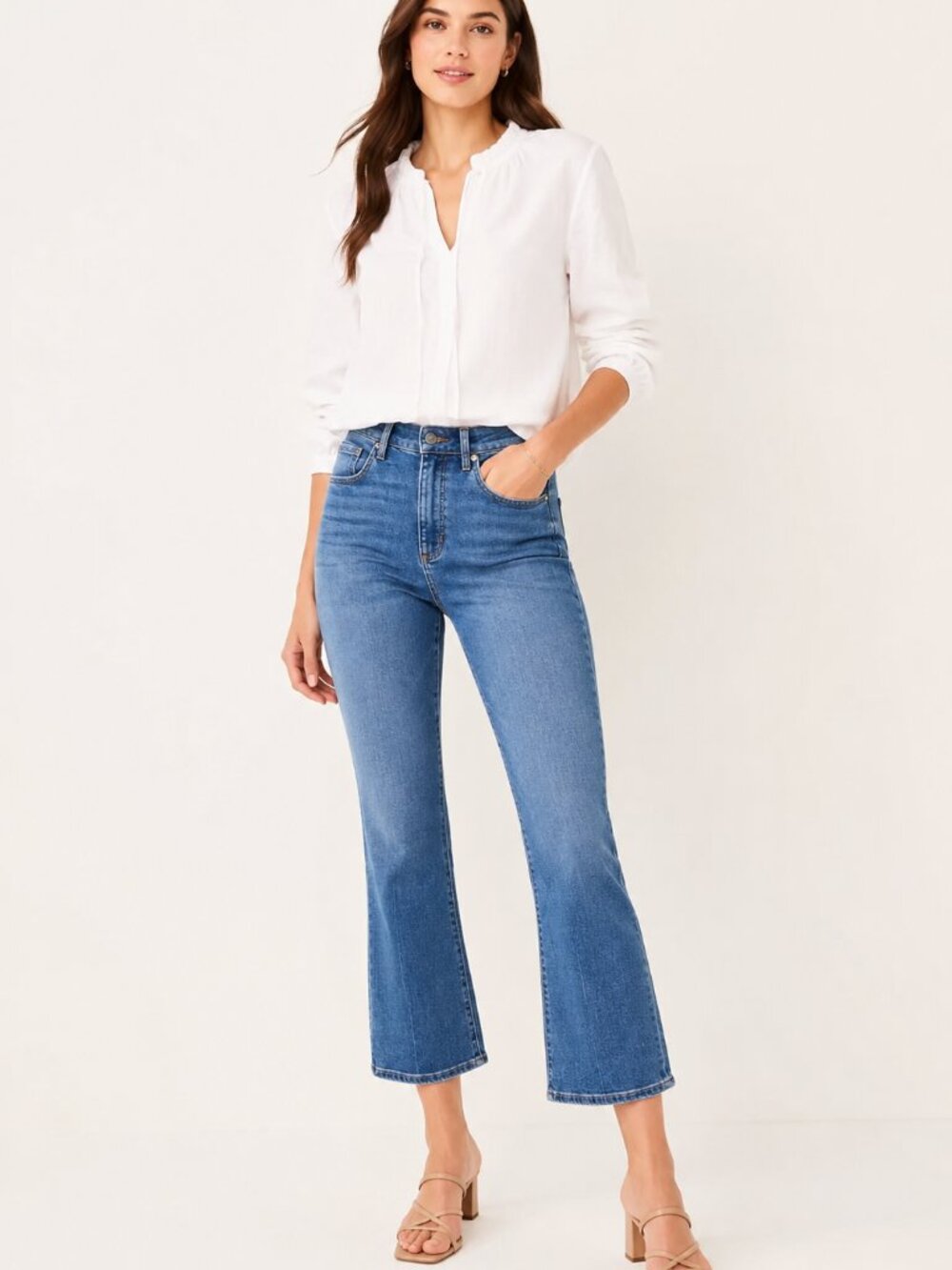 LOFT Kick flare Crop High Rise Jeans size 29 NWT